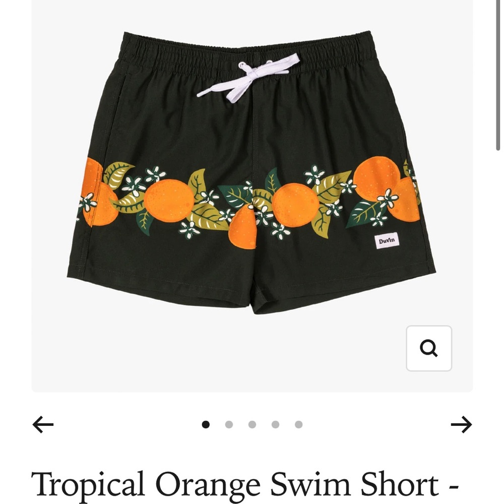 Duvin designs tropical orange swim shorts NWOT! Never worn